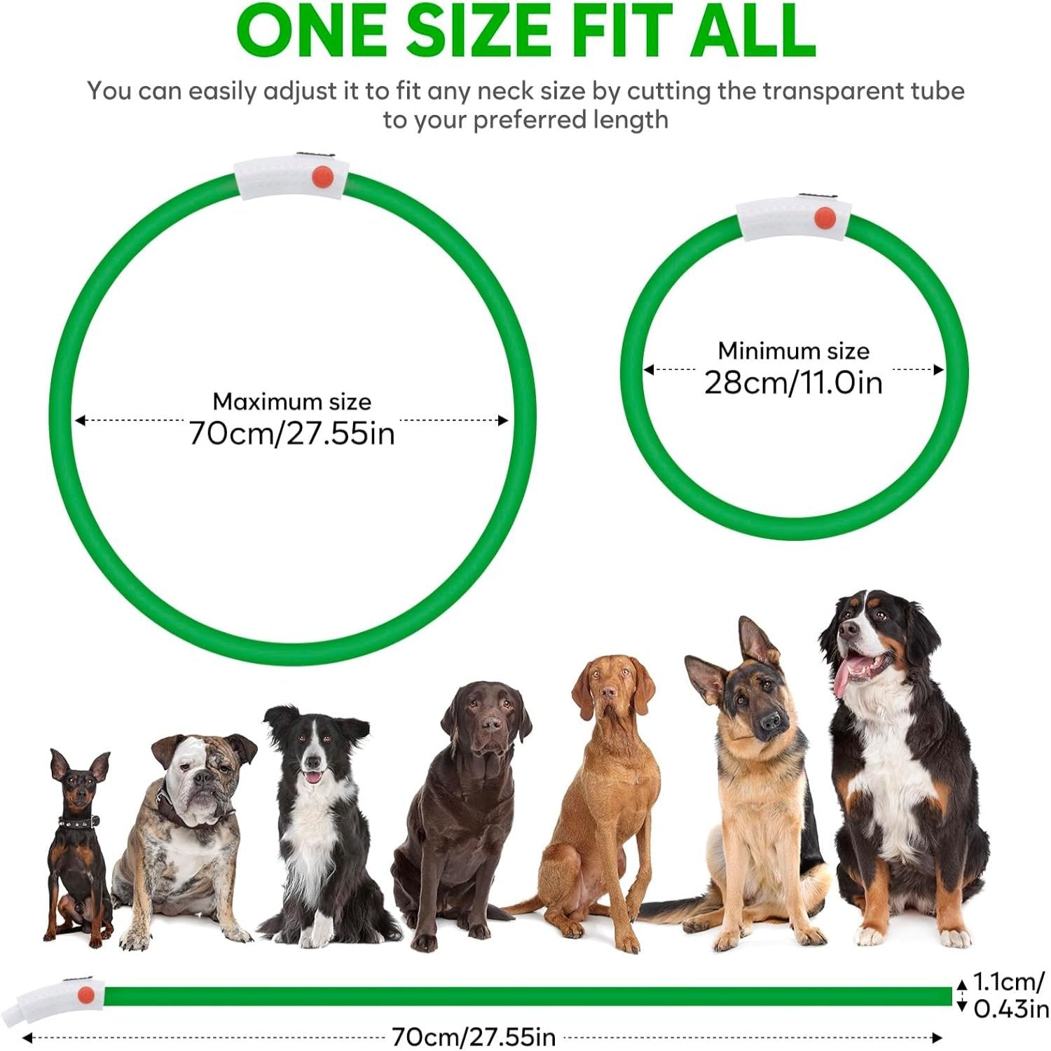 USB Rechargeable LED Safety Collar For Pets-Paw Print Pad