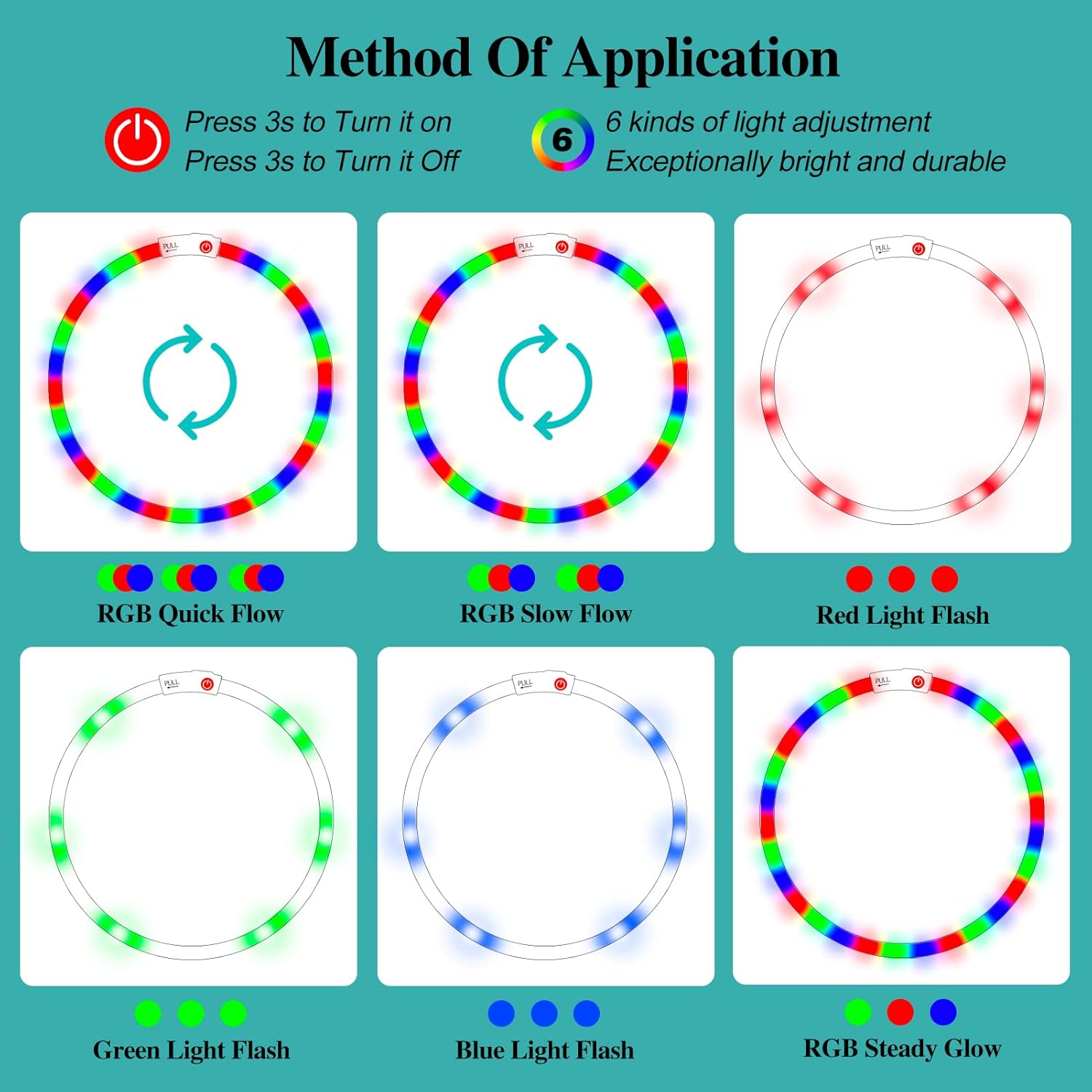 USB Rechargeable LED Safety Collar For Pets-Paw Print Pad