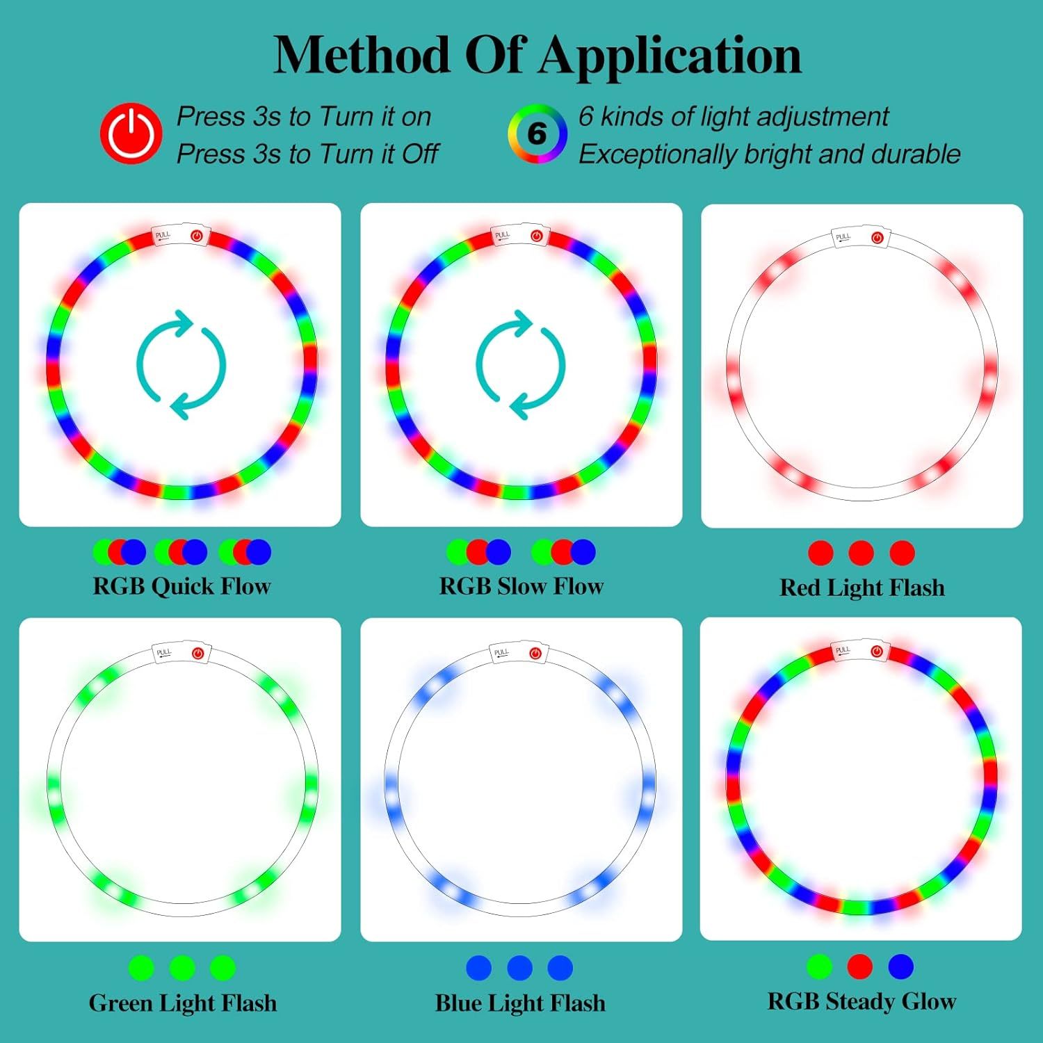USB Rechargeable LED Safety Collar For Pets-Paw Print Pad