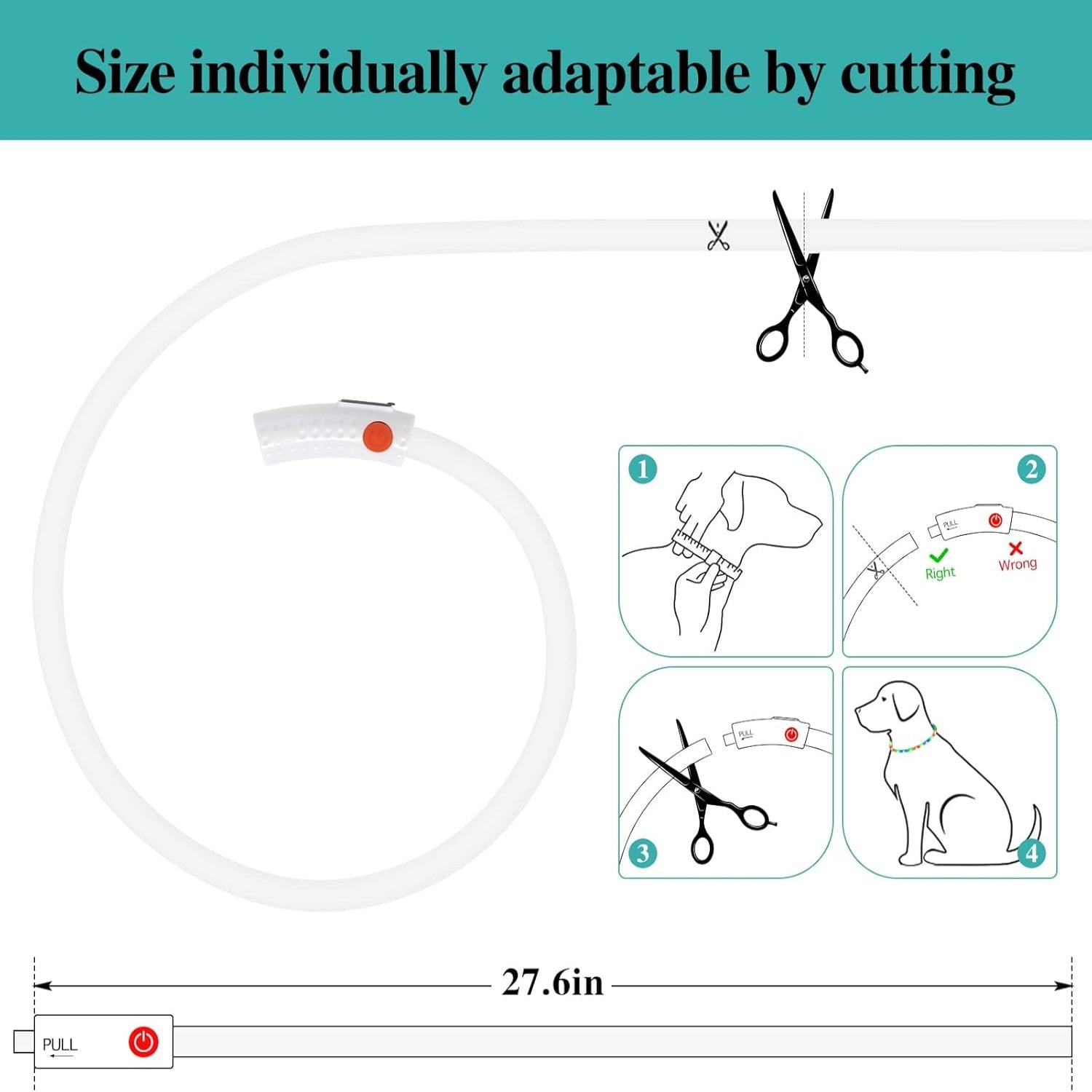 USB Rechargeable LED Safety Collar For Pets-Paw Print Pad