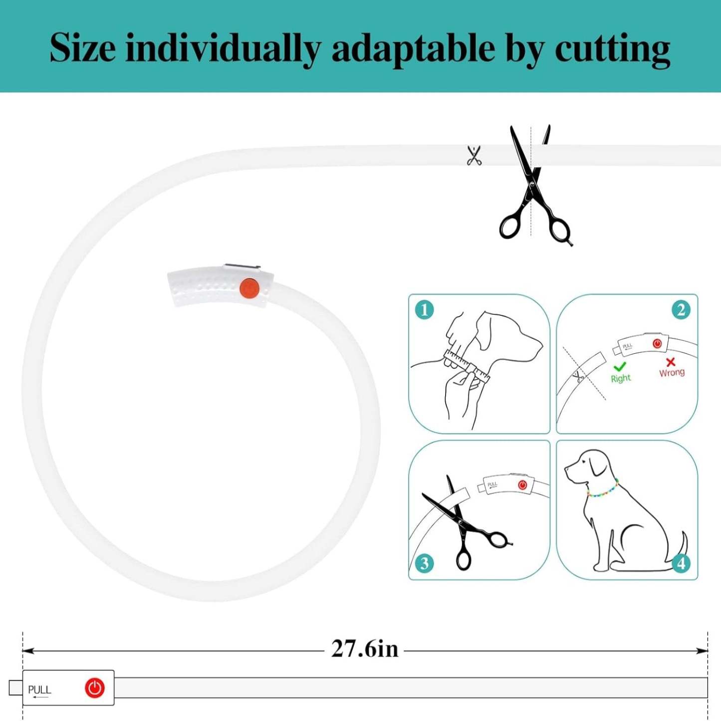 USB Rechargeable LED Safety Collar For Pets-Paw Print Pad