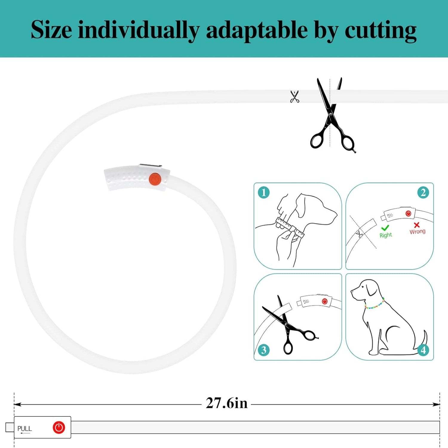 USB Rechargeable LED Safety Collar For Pets-Paw Print Pad