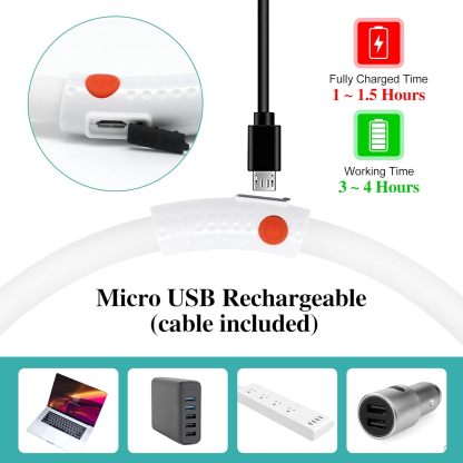 USB Rechargeable LED Safety Collar For Pets-Paw Print Pad