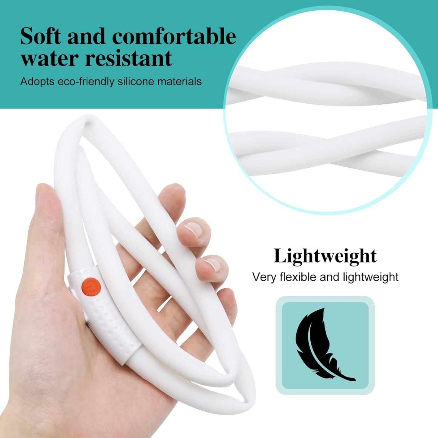 USB Rechargeable LED Safety Collar For Pets-Paw Print Pad