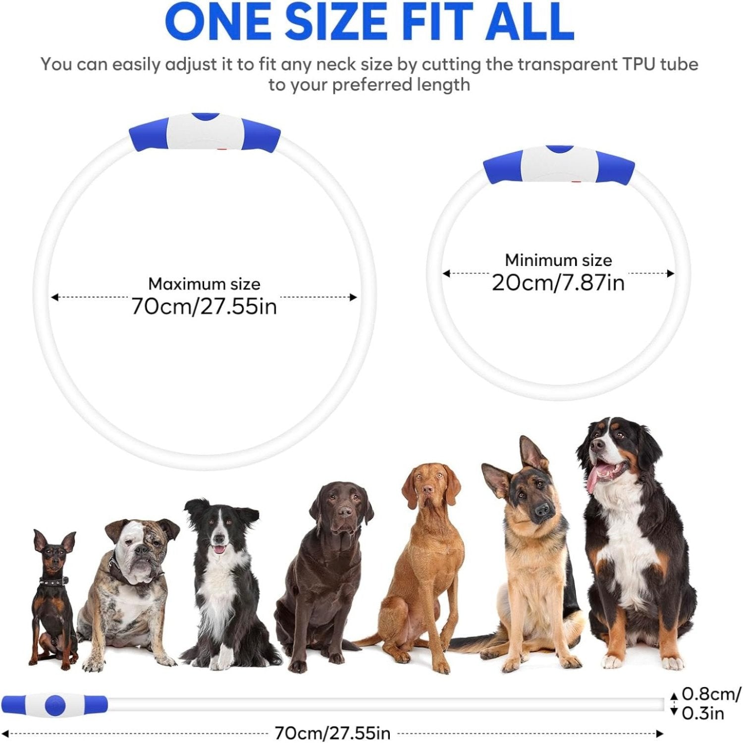 USB Rechargeable LED Safety Collar For Pets-Paw Print Pad