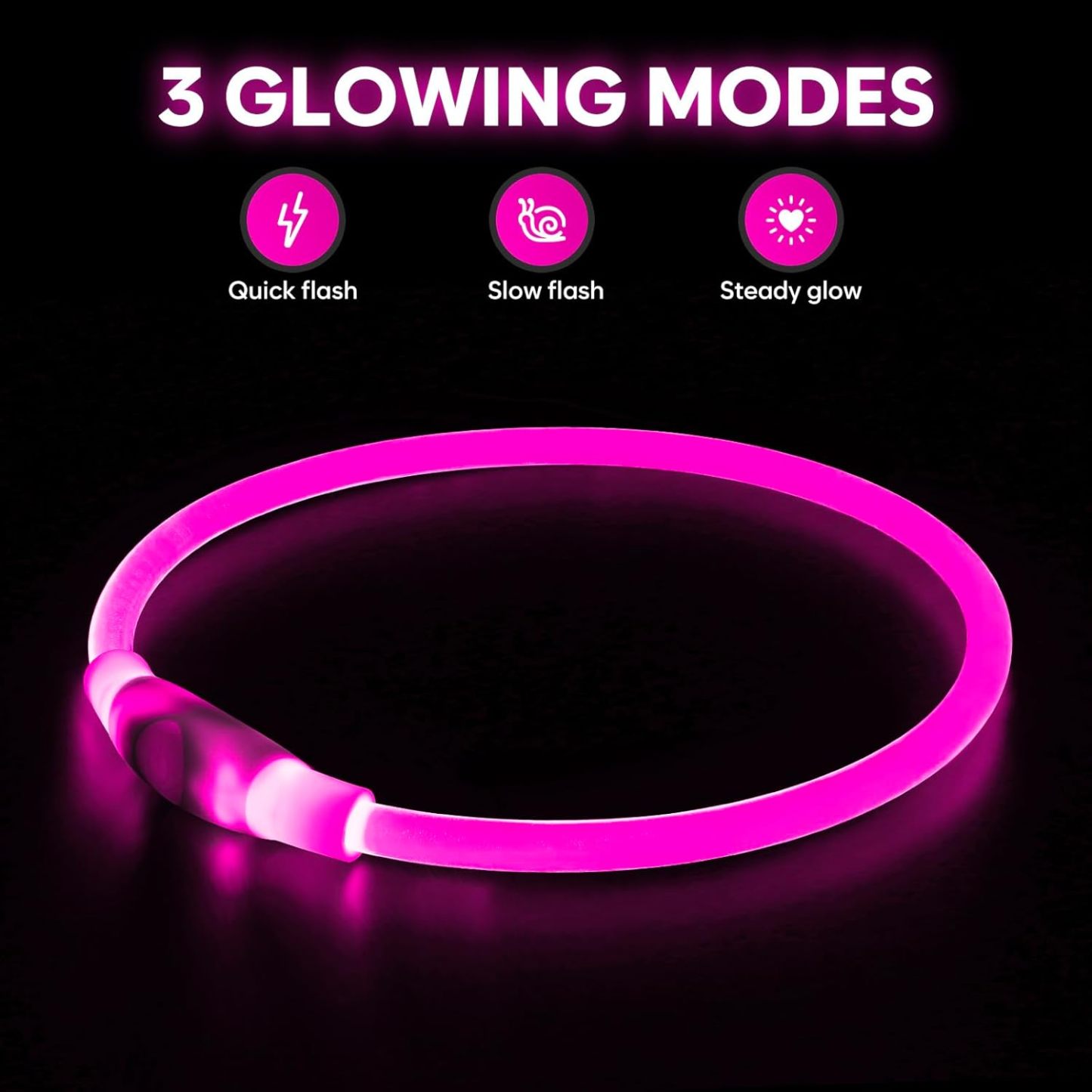 USB Rechargeable LED Safety Collar For Pets-Paw Print Pad