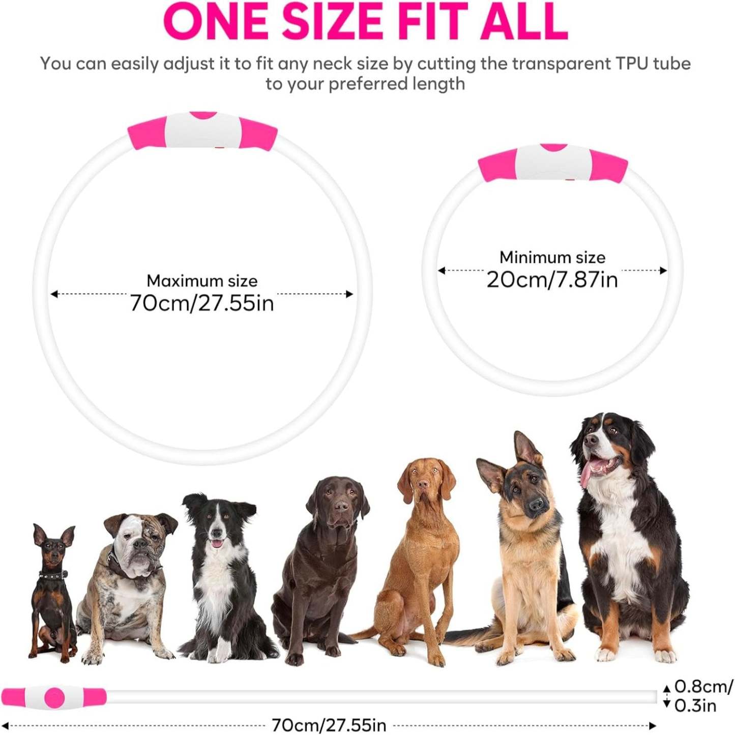 USB Rechargeable LED Safety Collar For Pets-Paw Print Pad