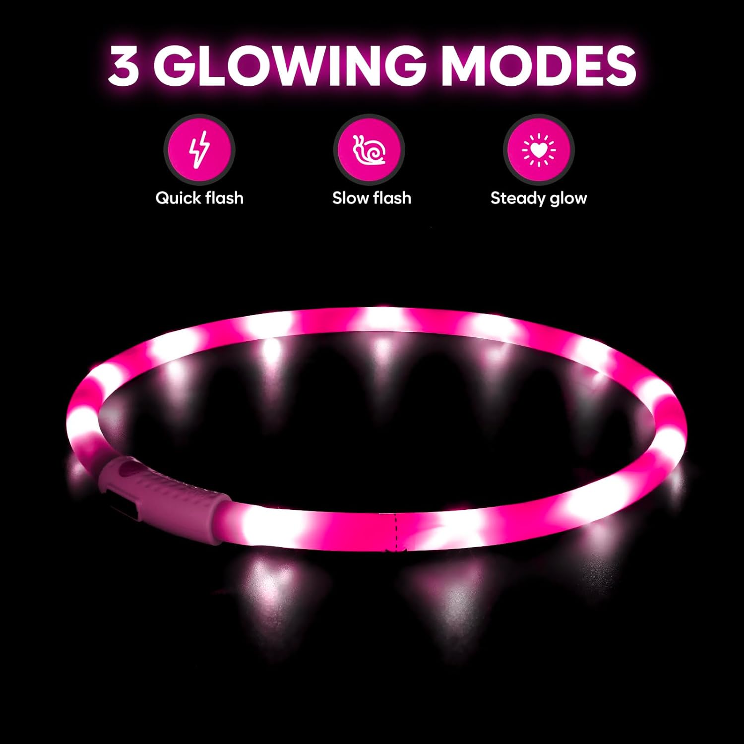 USB Rechargeable LED Safety Collar For Pets-Paw Print Pad