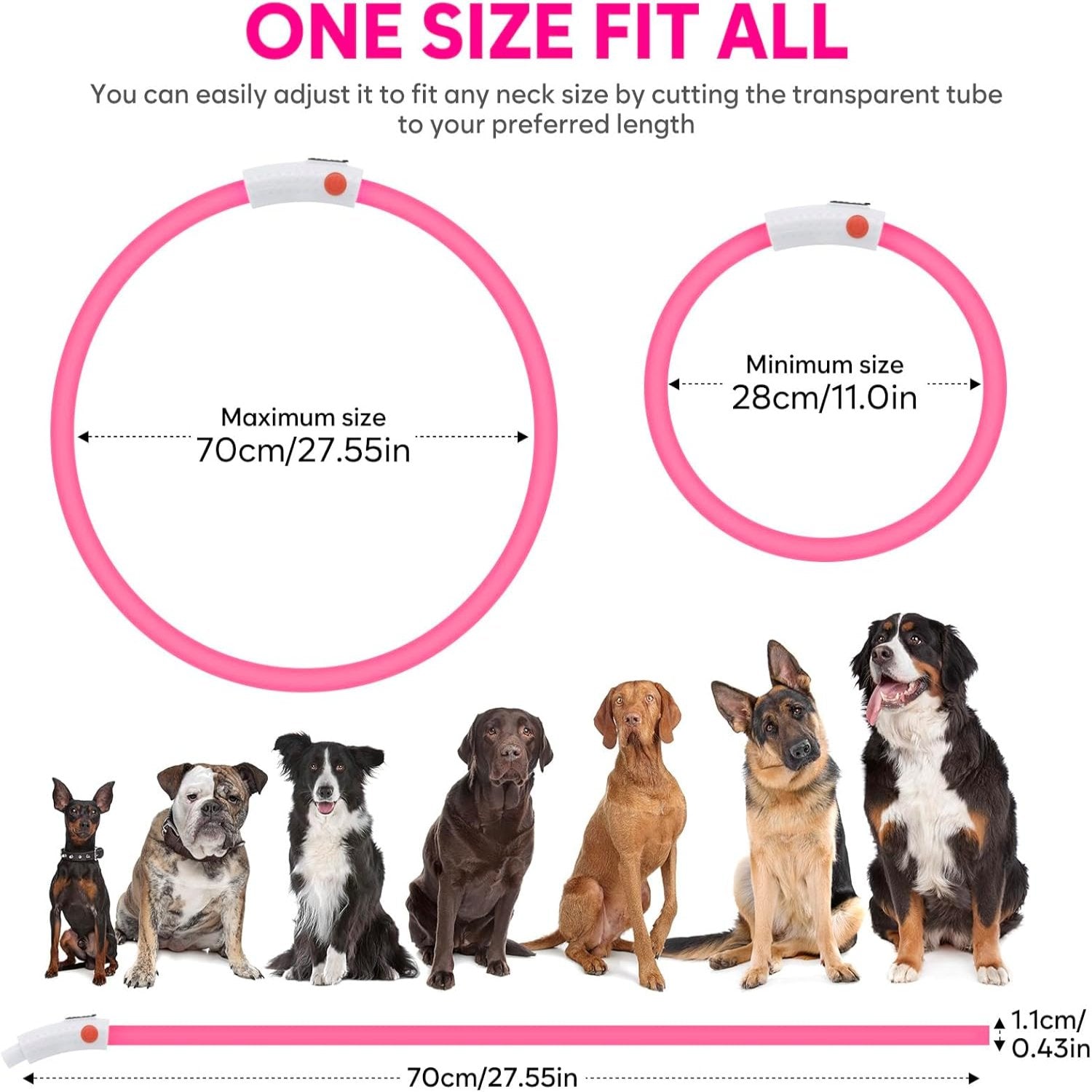 USB Rechargeable LED Safety Collar For Pets-Paw Print Pad