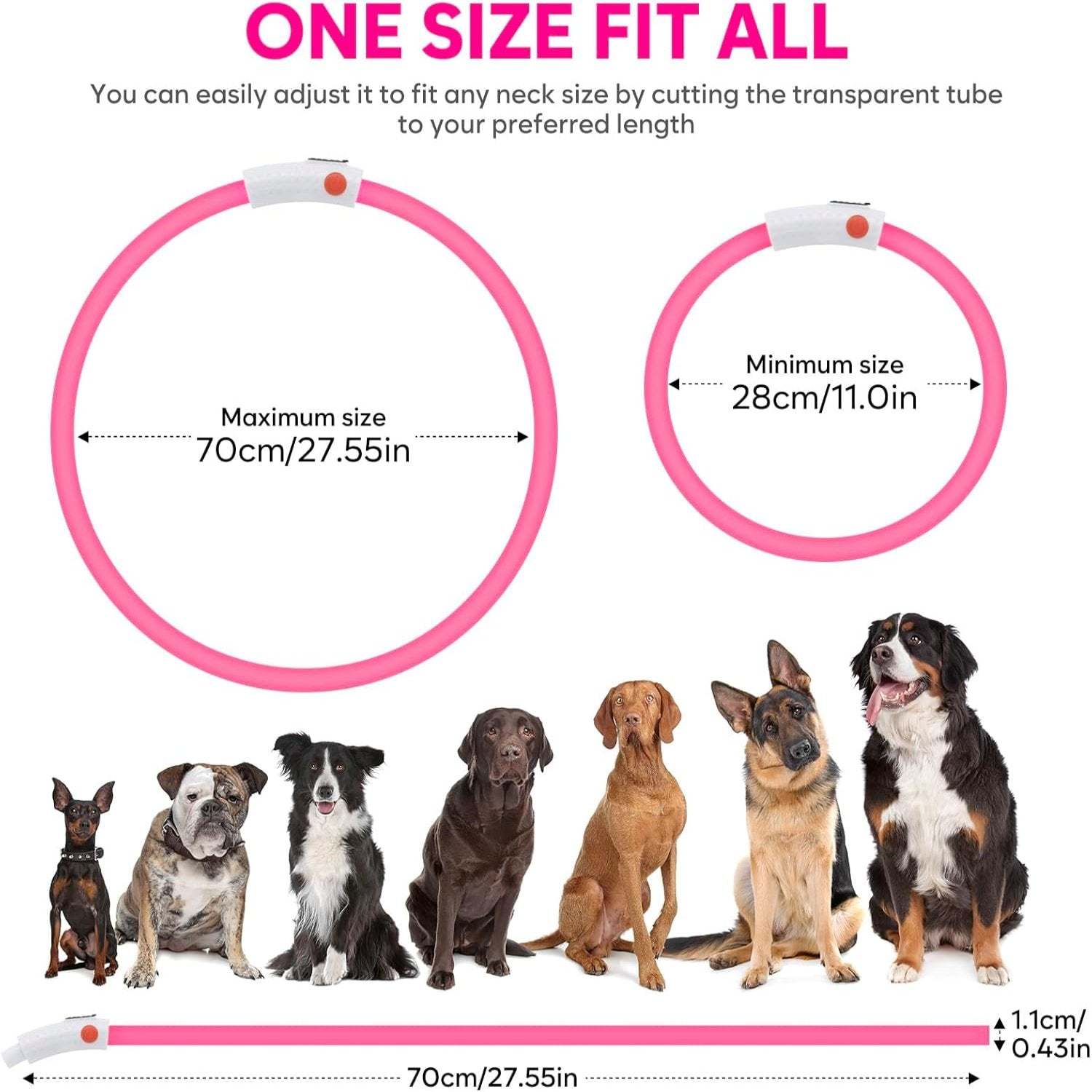 USB Rechargeable LED Safety Collar For Pets-Paw Print Pad