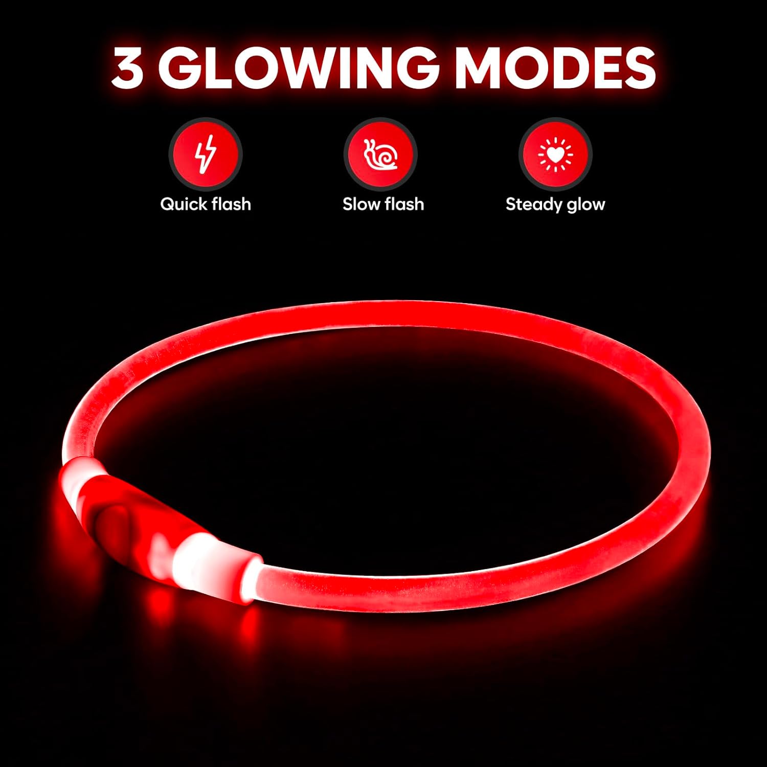 USB Rechargeable LED Safety Collar For Pets-Paw Print Pad