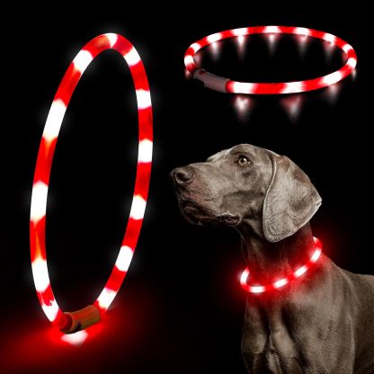 USB Rechargeable LED Safety Collar For Pets-Paw Print Pad