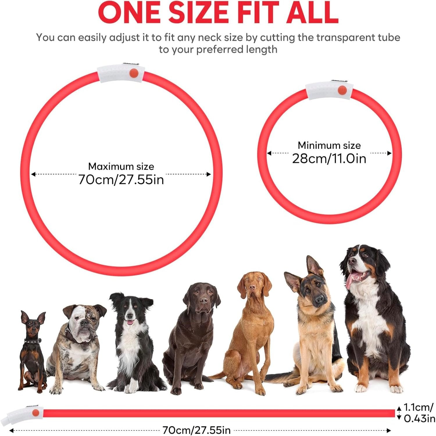 USB Rechargeable LED Safety Collar For Pets-Paw Print Pad