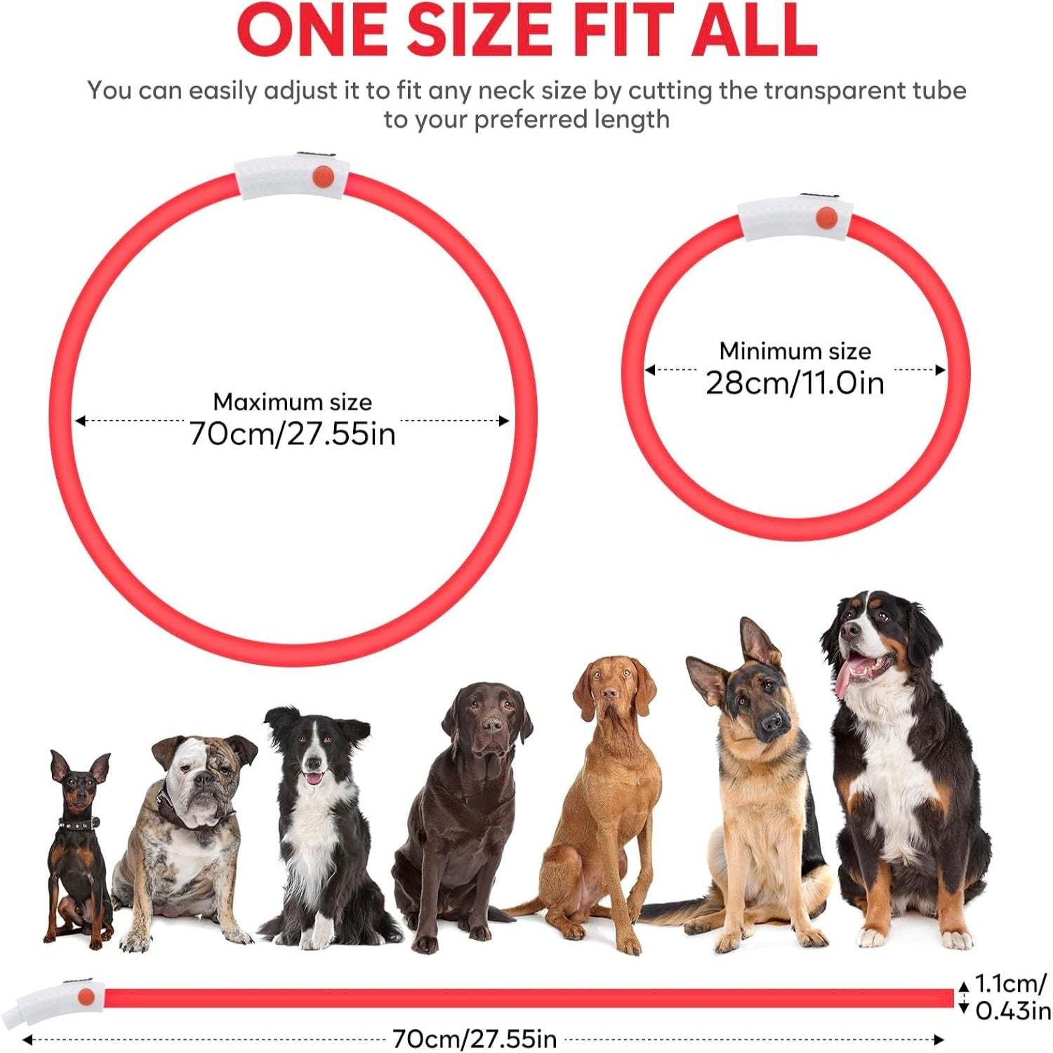 USB Rechargeable LED Safety Collar For Pets-Paw Print Pad