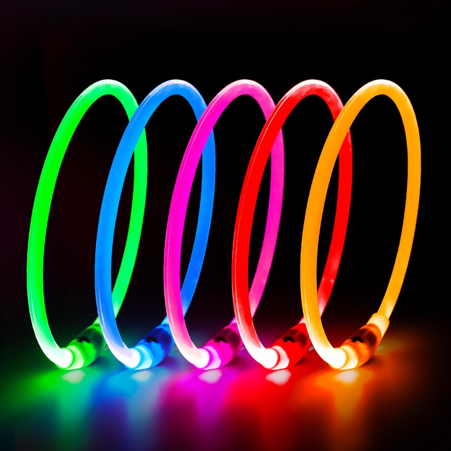 USB Rechargeable LED Safety Collar For Pets-Paw Print Pad