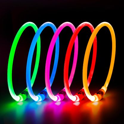 USB Rechargeable LED Safety Collar For Pets-Paw Print Pad