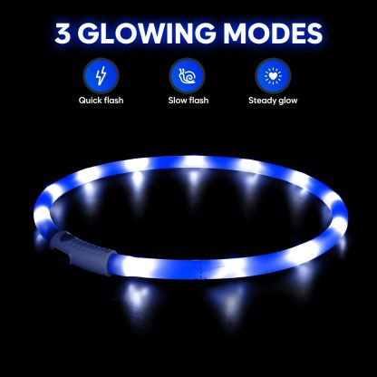 USB Rechargeable LED Safety Collar For Pets-Paw Print Pad