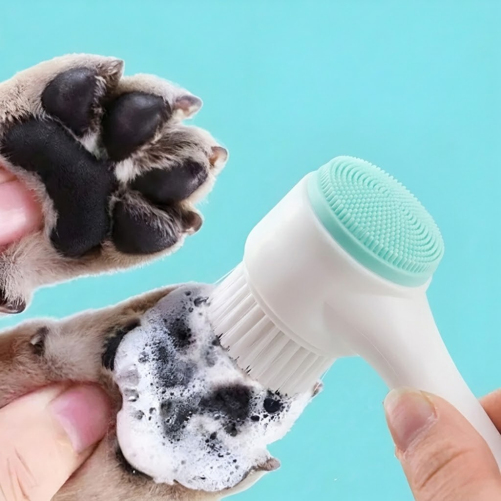 Cleaning Brush With Soft Silicone Paw Cleaner For Pets