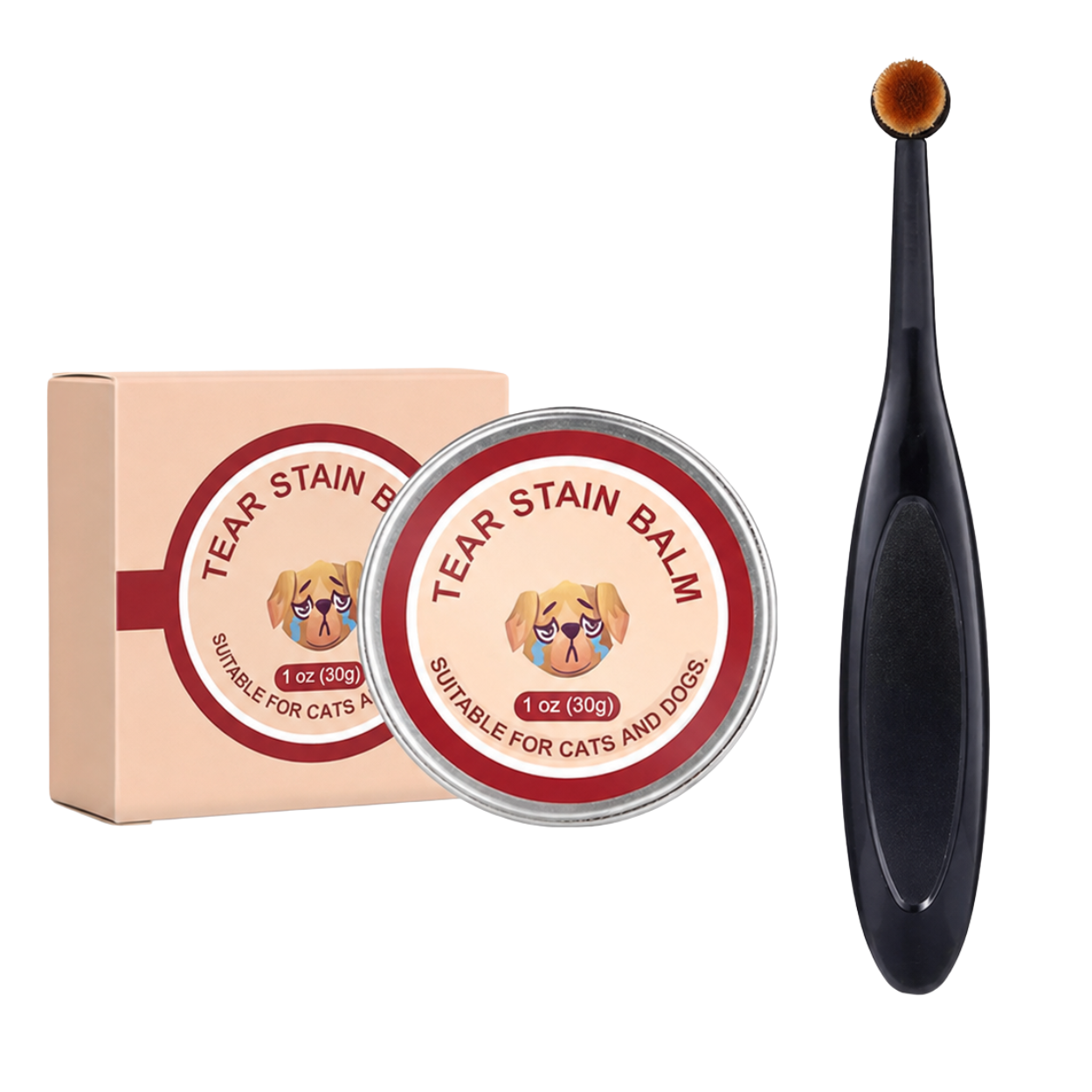 Tear Stain Remover Cream With Professional Brush For Dog And Cat
