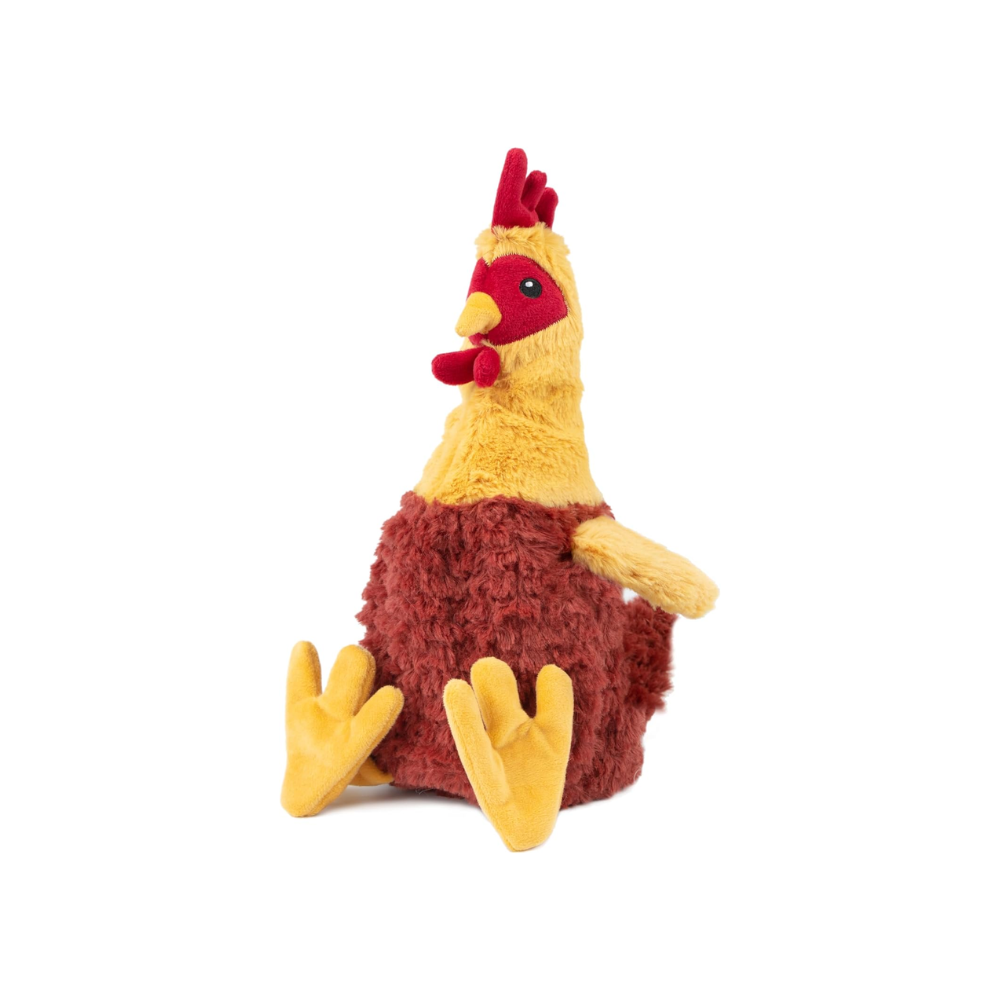 Crinkle Chicken Plush Dog Toy For Interactive Play-Paw Print Pad