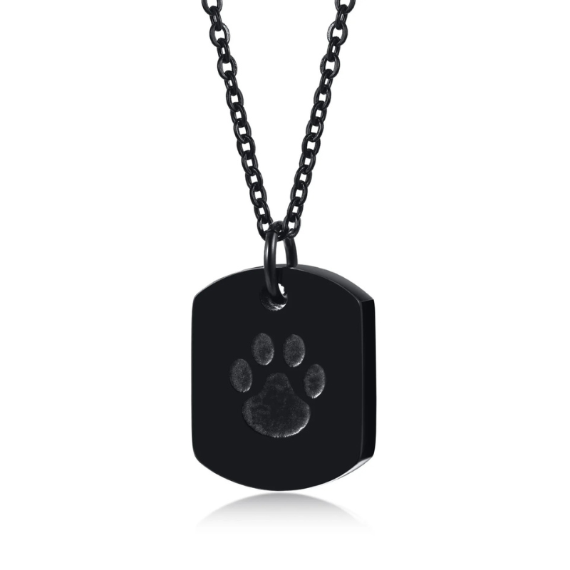 Custom Double Sided Paw Print Pendant With Photo And Text-Paw Print Pad