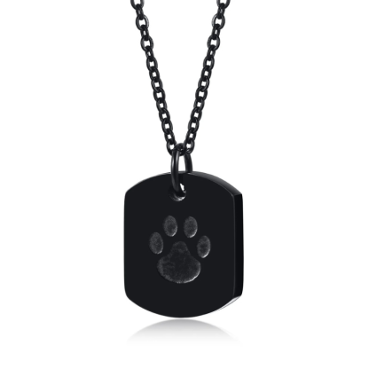 Custom Double Sided Paw Print Pendant With Photo And Text-Paw Print Pad