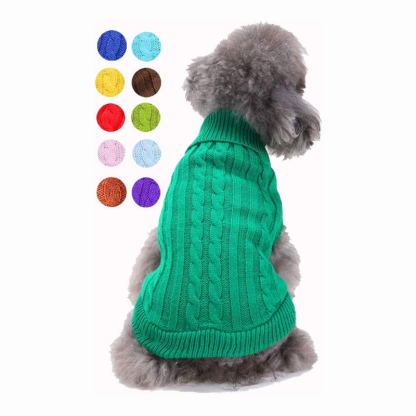 Small Dog Sweater, Warm Pet Sweater, Knitted Classic Dog Sweaters-Paw Print Pad
