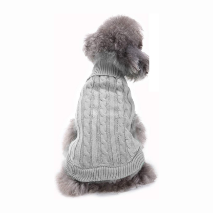 Small Dog Sweater, Warm Pet Sweater, Knitted Classic Dog Sweaters-Paw Print Pad