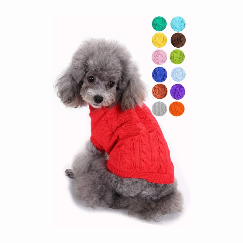 Warm Pet Sweater, Cute Knitted Classic Dog Sweaters-Paw Print Pad
