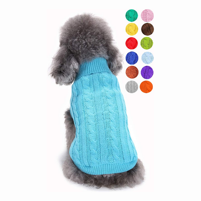 Small Dog Sweater, Warm Pet Sweater, Knitted Classic Dog Sweaters-Paw Print Pad