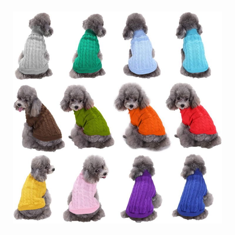 Small Dog Sweater, Warm Pet Sweater, Knitted Classic Dog Sweaters-Paw Print Pad