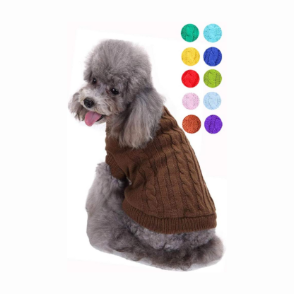 Small Dog Sweater, Warm Pet Sweater, Knitted Classic Dog Sweaters-Paw Print Pad