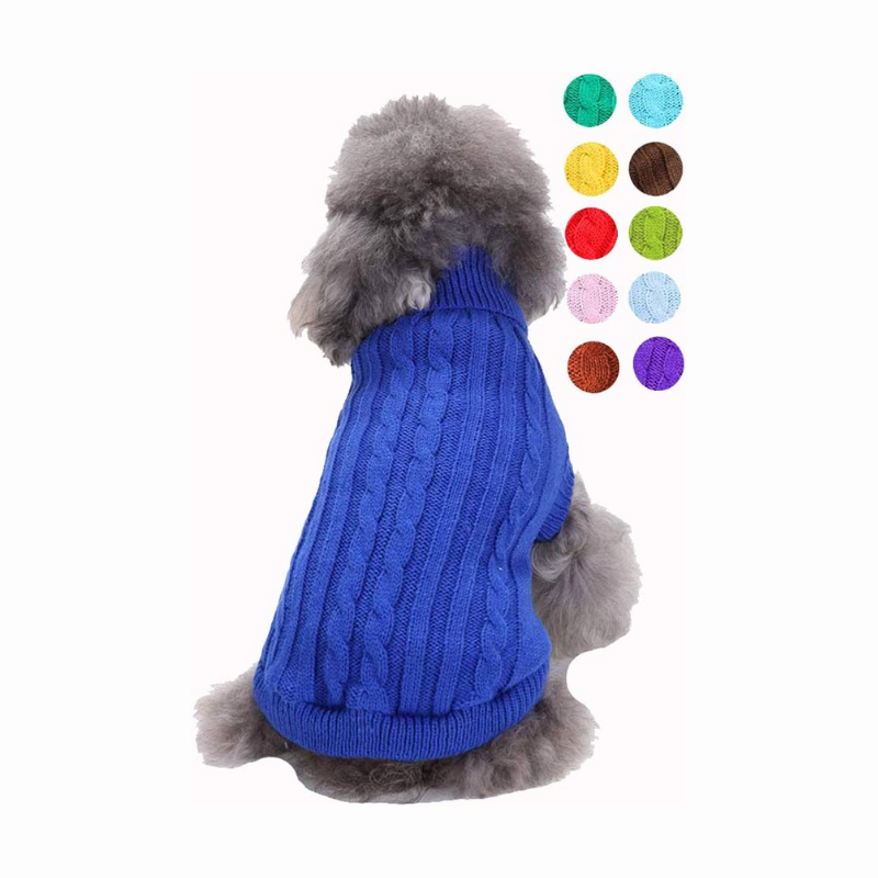 Small Dog Sweater, Warm Pet Sweater, Knitted Classic Dog Sweaters-Paw Print Pad