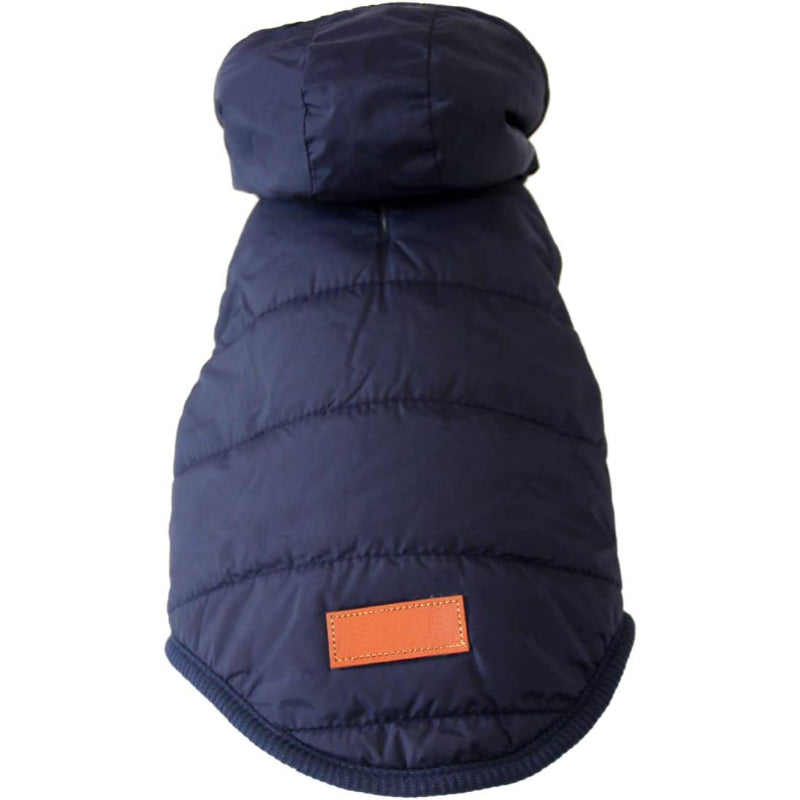 Fleece Lining Extra Warm Dog Hoodie In Winter For Small Dogs Jacket Puppy Coats With Hooded-Paw Print Pad