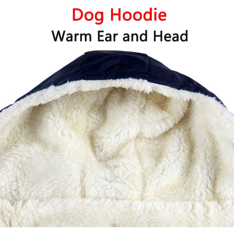 Fleece Lining Extra Warm Dog Hoodie In Winter For Small Dogs Jacket Puppy Coats With Hooded-Paw Print Pad