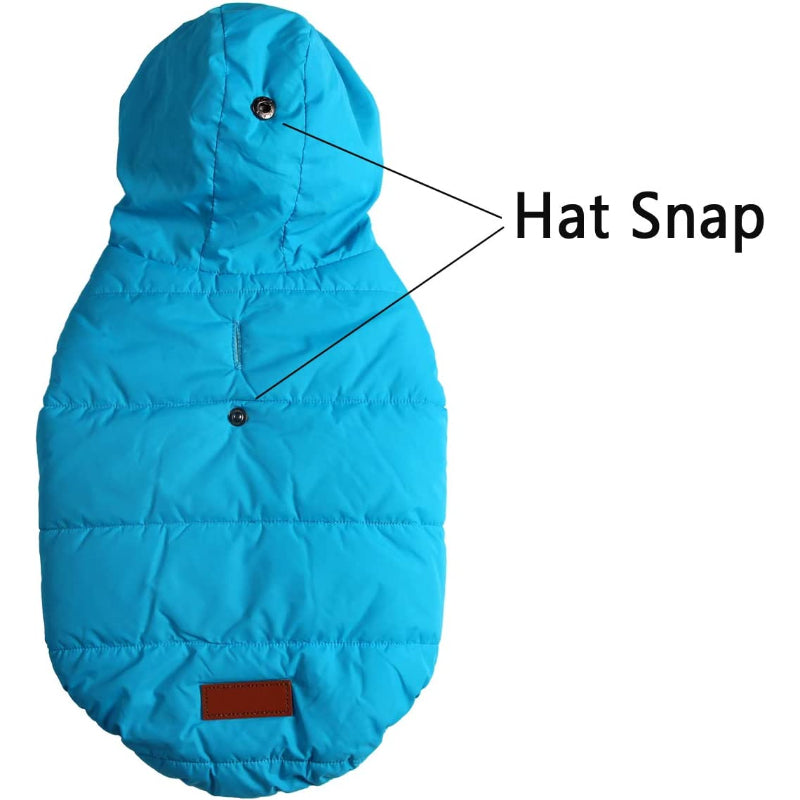 Fleece Lining Extra Warm Dog Hoodie In Winter For Small Dogs Jacket Puppy Coats With Hooded-Paw Print Pad