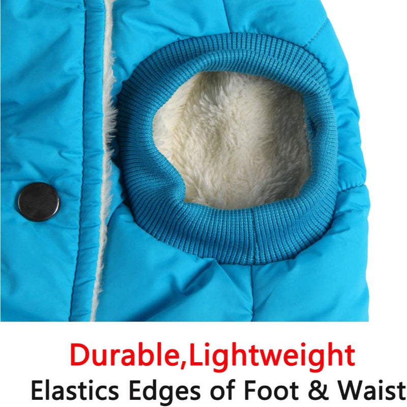 Fleece Lining Extra Warm Dog Hoodie In Winter For Small Dogs Jacket Puppy Coats With Hooded-Paw Print Pad