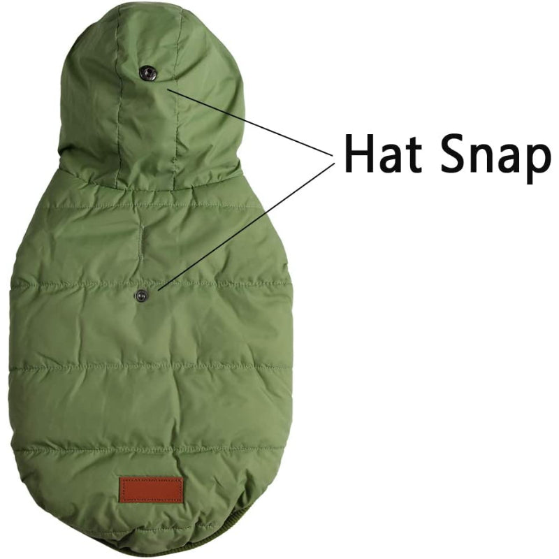 Fleece Lining Extra Warm Dog Hoodie In Winter For Small Dogs Jacket Puppy Coats With Hooded-Paw Print Pad