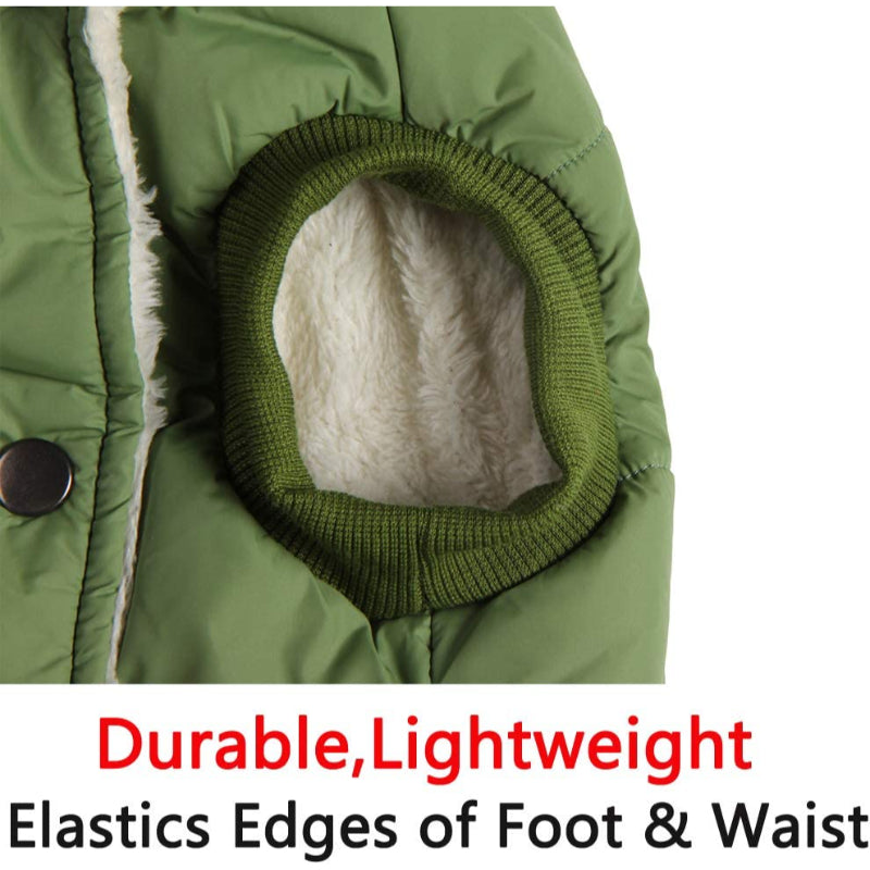 Fleece Lining Extra Warm Dog Hoodie In Winter For Small Dogs Jacket Puppy Coats With Hooded-Paw Print Pad