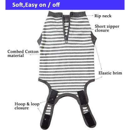 Female Dog Recovery Suit Pink Medium,Spay Suit,Male Recovery Suit,Narrow Pink Striped M-Paw Print Pad