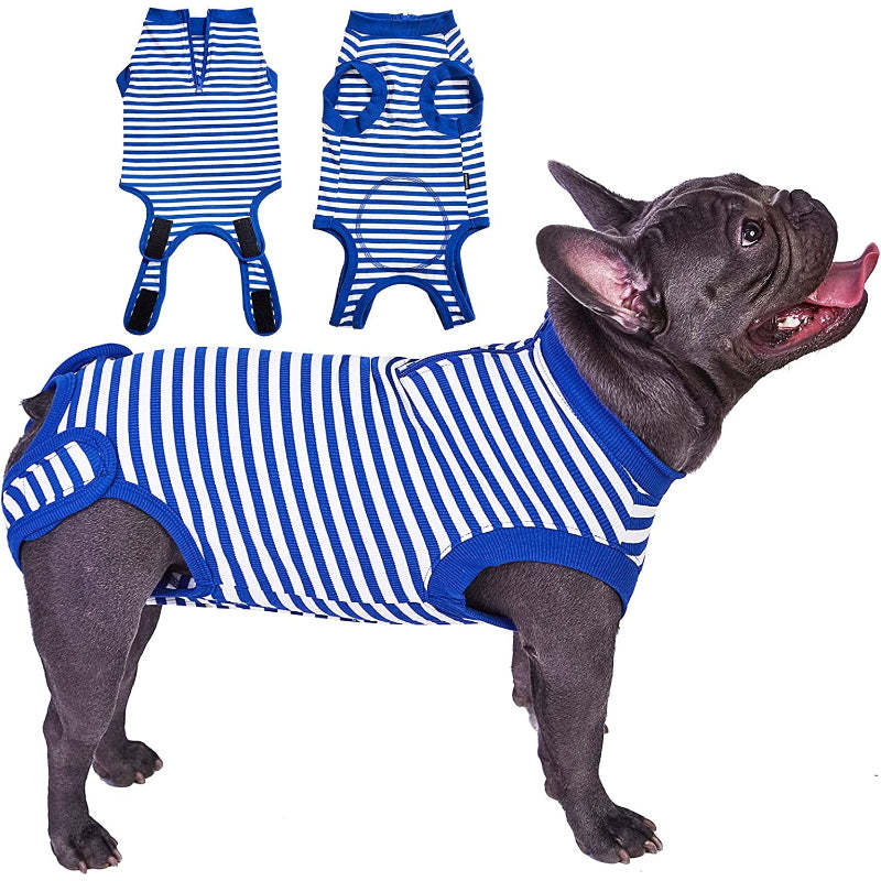 Female Dog Recovery Suit Pink Medium,Spay Suit,Male Recovery Suit,Narrow Pink Striped M-Paw Print Pad