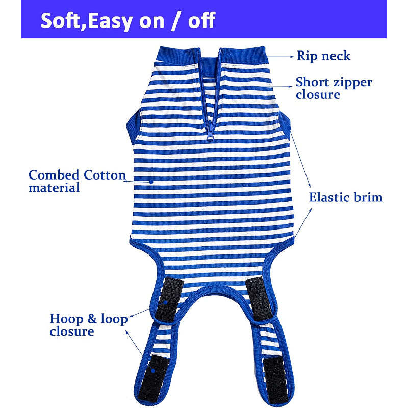 Female Dog Recovery Suit Pink Medium,Spay Suit,Male Recovery Suit,Narrow Pink Striped M-Paw Print Pad