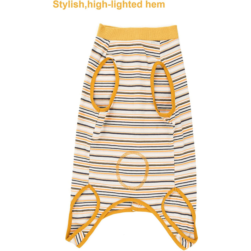 Female Dog Recovery Suit Pink Medium,Spay Suit,Male Recovery Suit,Narrow Pink Striped M-Paw Print Pad