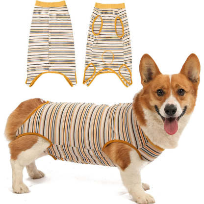 Female Dog Recovery Suit Pink Medium,Spay Suit,Male Recovery Suit,Narrow Pink Striped M-Paw Print Pad
