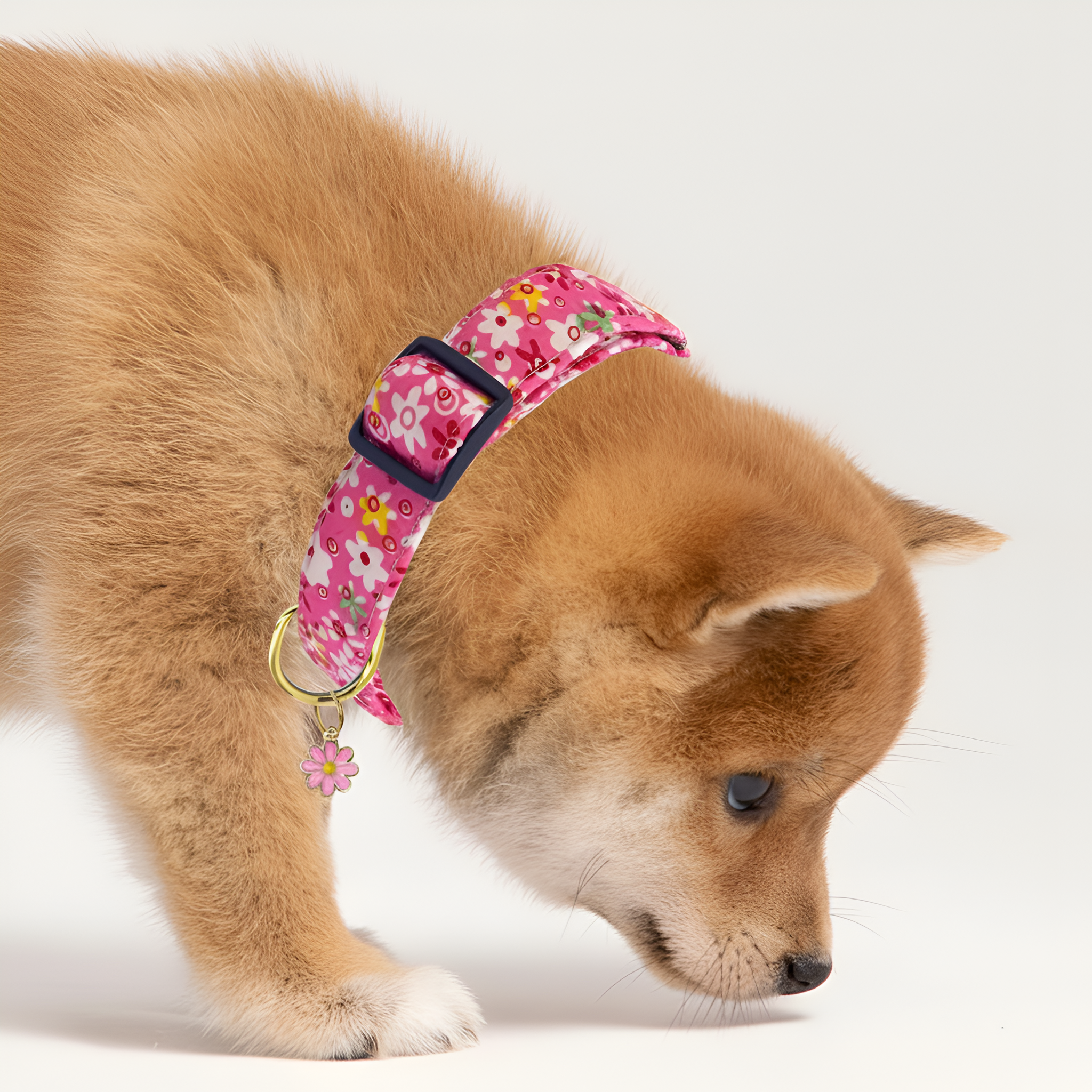 Cute Dog Flower Pattern Pendant Collar