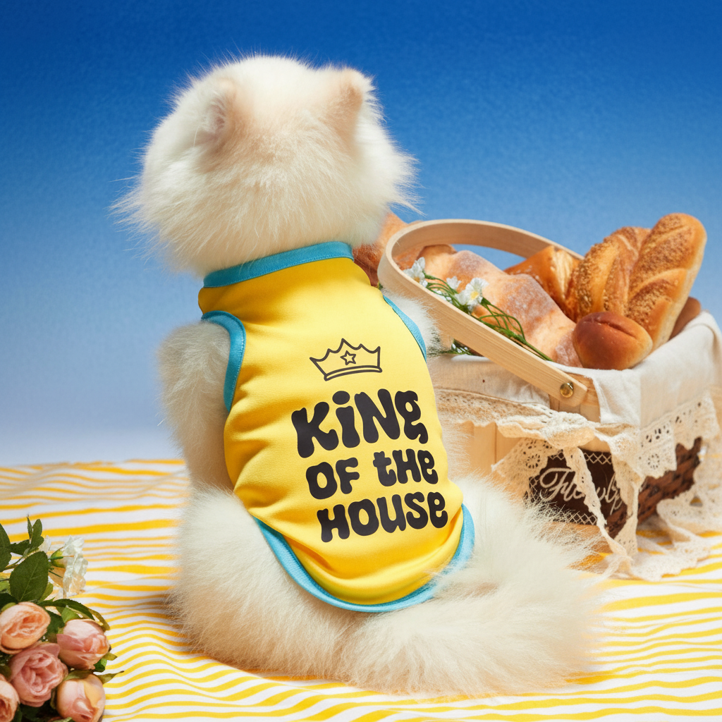 King Of The House Crown & Letter Printed Vest For Pets 