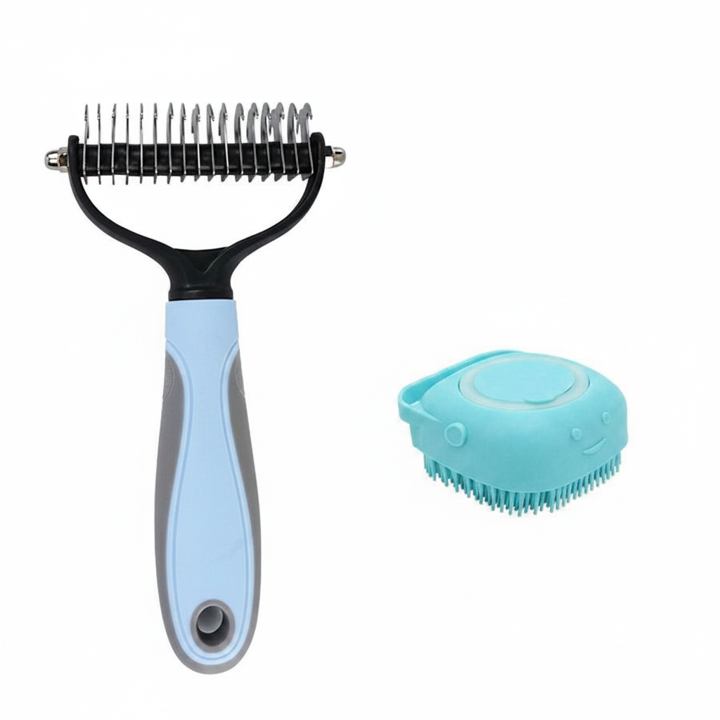 Massage Pet Bath Brush With Shampoo Storage For Dogs And Cats