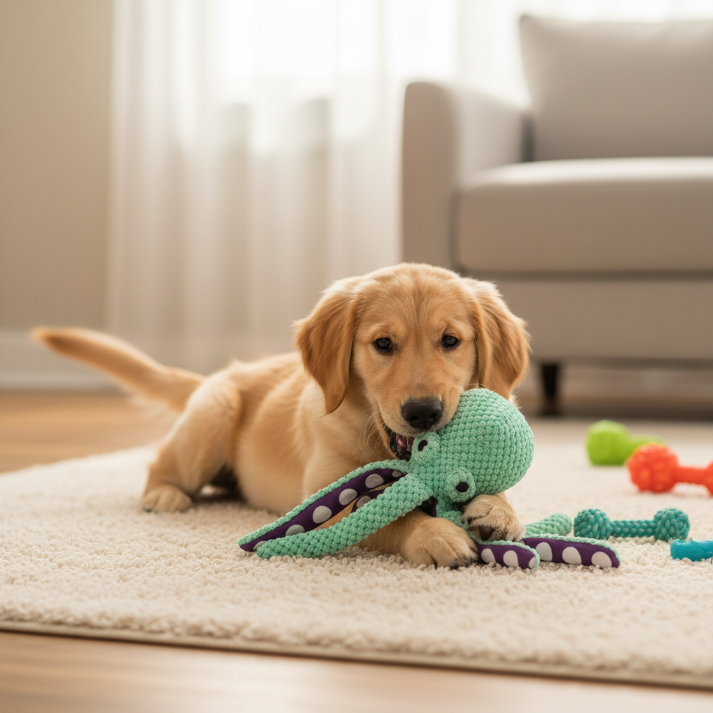 Plush Squeaky Chew Dog Toy For Teething