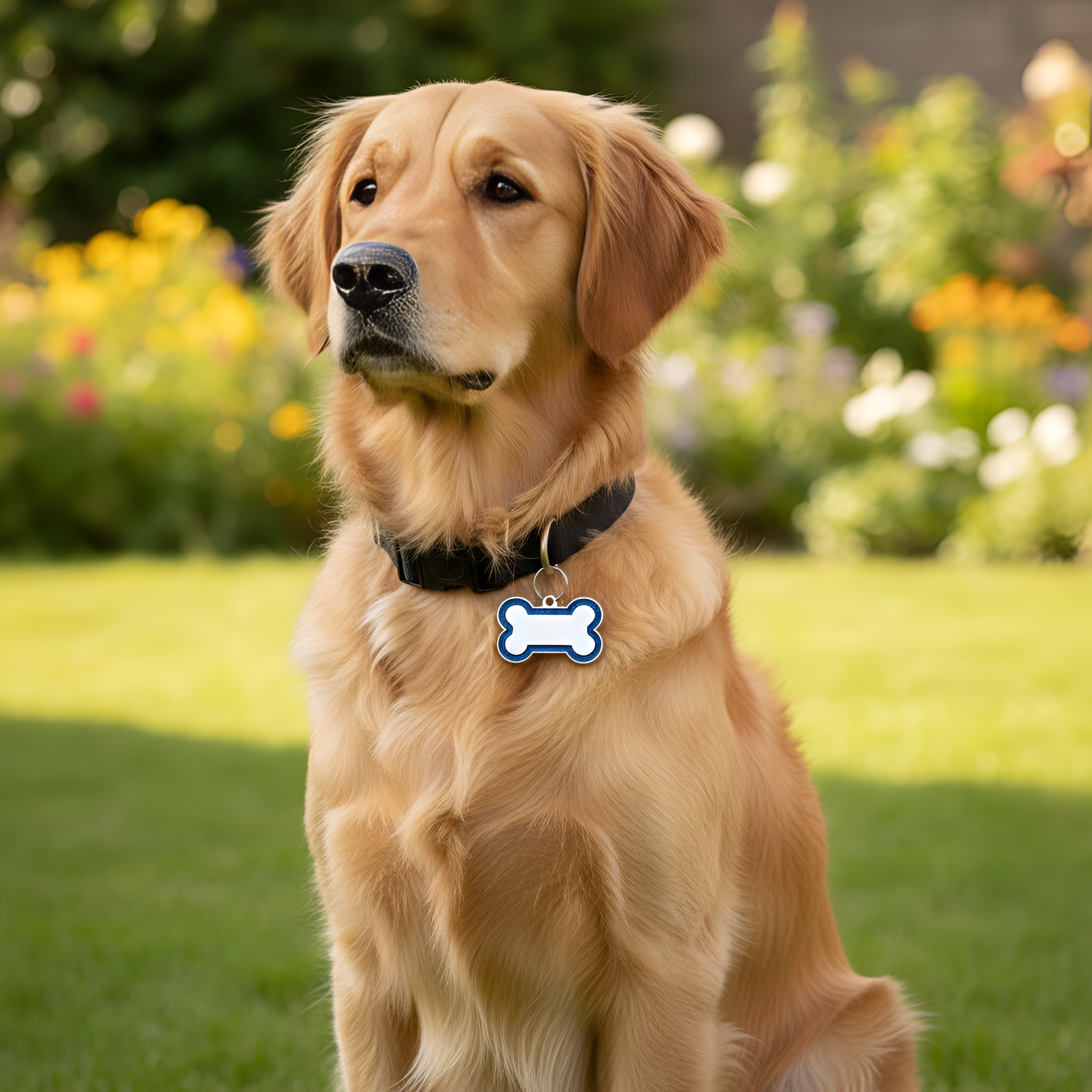 Personalized Pet Name Tag Bone Shape Collar Pendant