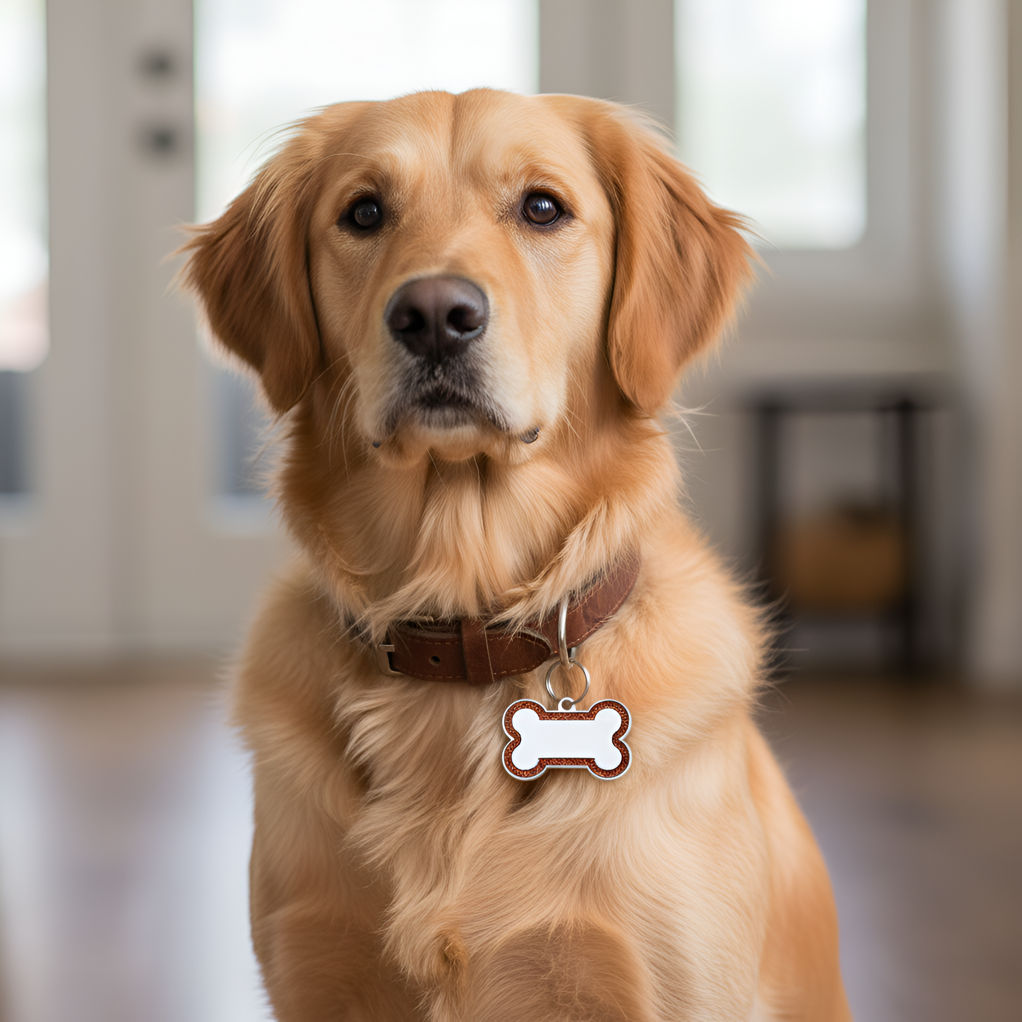 Personalized Pet Name Tag Bone Shape Collar Pendant